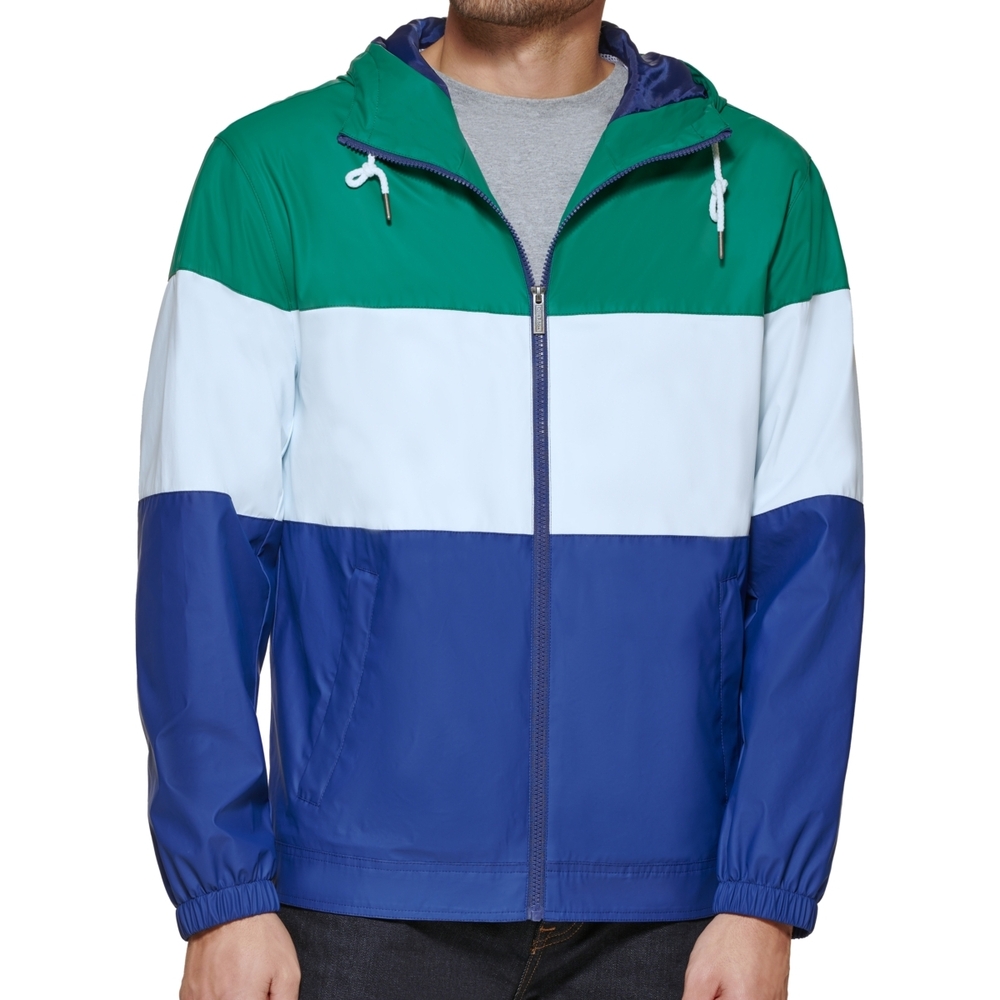 Club Room Men's Rubberized Lightweight Hooded Rain Jacket